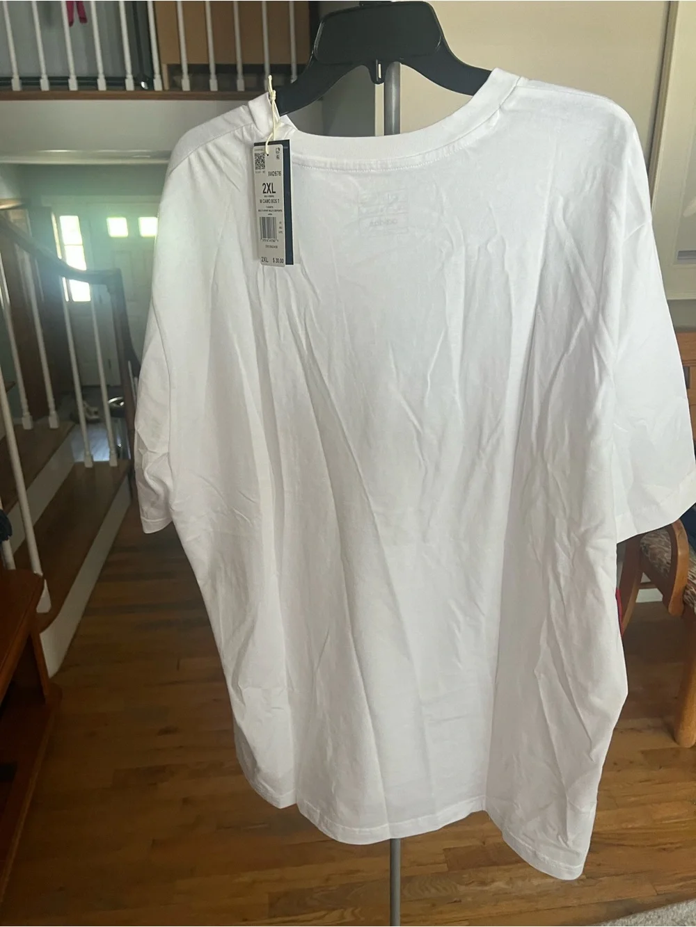 adidas White Short Sleeve Tee with Camouflage Logo
